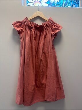 Free People Burnt Orange Off The Shoulder Sophia Dress Fairycore